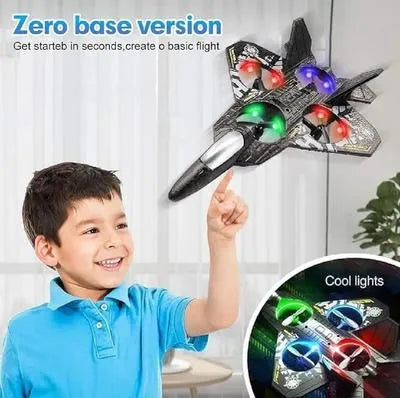 3D Tumbling RC Fighter Jet – LED Lights, Altitude Hold & 360° Flip Drone for Kids