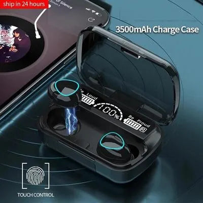 TWS M10 Pro Wireless Earbuds – 9D HiFi Sound, LED Power Display, 3500mAh Charging Case, Touch Control, Waterproof Sports Earphones