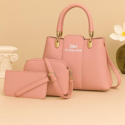 Premium 3-in-1 Women’s Handbag Set – Elegant PU Leather Tote, Crossbody & Wallet