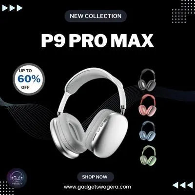P9 Pro Max Wireless Headphones – Noise-Cancelling, Deep Bass, Premium Comfort, Long Battery Life
